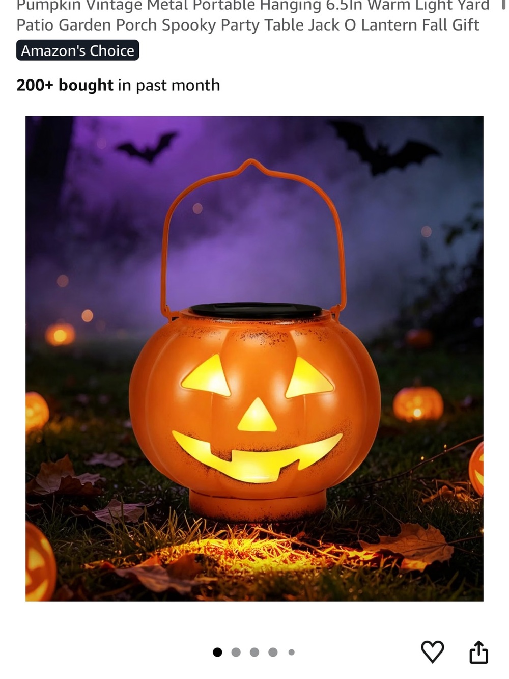 NEW Halloween Solar Pumpkin Lantern Outdoor Jack O Lantern Decor